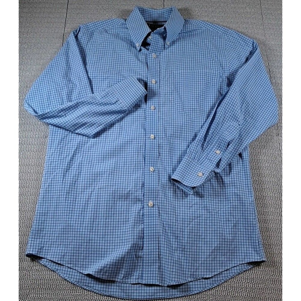 Lauren Ralph Lauren Black Label Mens LS  Blue Plaid Shirt Size 32/33 (L)